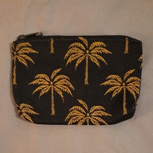 Black and Brown Palm Tree Zipper Pouch